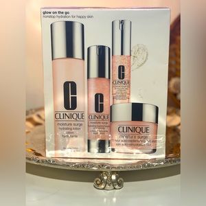 Clinique moisture surge hydration kit.
